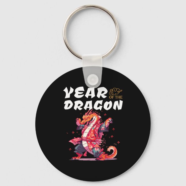 Chaveiro Year Of The Dragon Funny Dragons Chinese Zodiac Si (Frente)