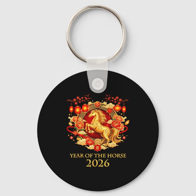 Chaveiro Year Of The Horse 2026 Chinese New Year Horse Lant (Frente)