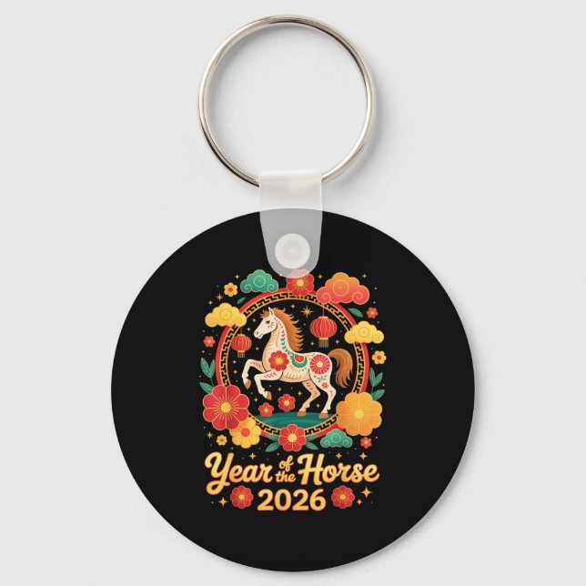 Chaveiro Year Of The Horse 2026 Chinese New Year Men Women  (Frente)