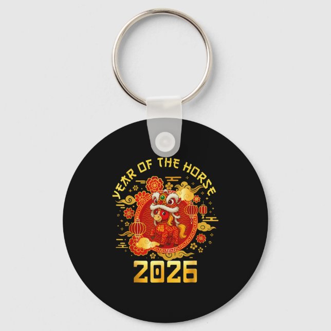 Chaveiro Year Of The Horse 2026 Family Matching Mens Womens (Frente)