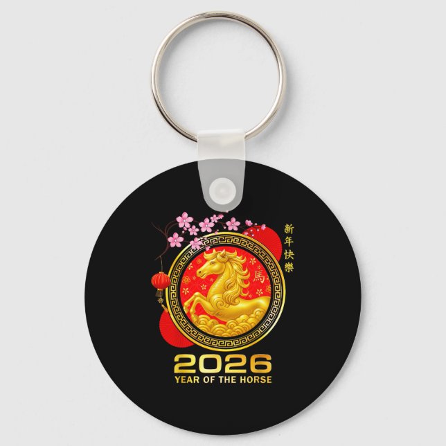 Chaveiro Year Of The Horse 2026 Lunar New Year Chinese Men  (Frente)