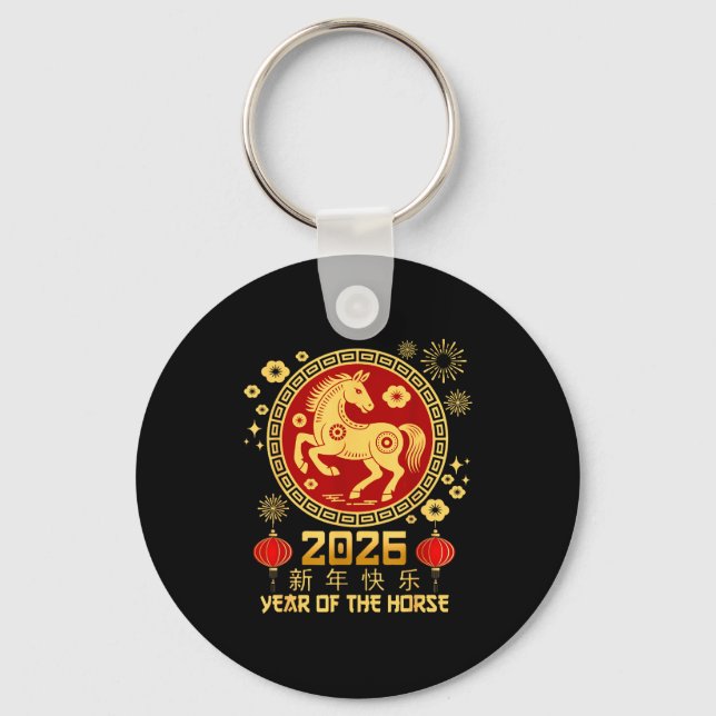 Chaveiro Year Of The Horse 2026 Lunar New Year Chinese New  (Frente)