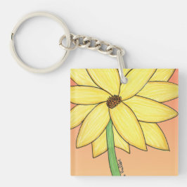 Chaveiro Yellow Flower with orange background