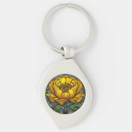 Chaveiro Yellow Peony Stained Glass