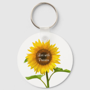 Chaveiro Yellow Sunflower Live with Passion Flower Keychain