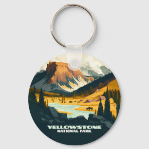 Chaveiro Yellowstone National Park Wyoming Mountains Retro