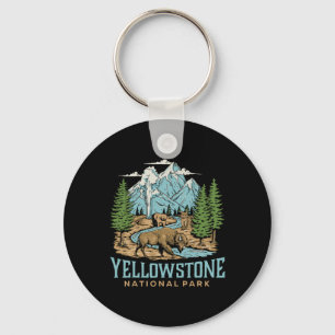 Chaveiro Yellowstone USA National Park Wolf Bison Bear Vint