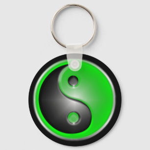 Chaveiro yin e yang verdes