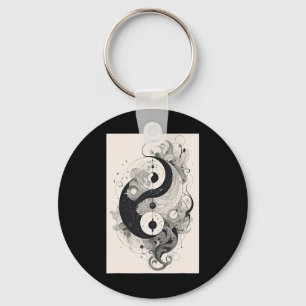 Chaveiro Yin e Yang Zen Espiritual Gráfico de Yoga Meditaçã