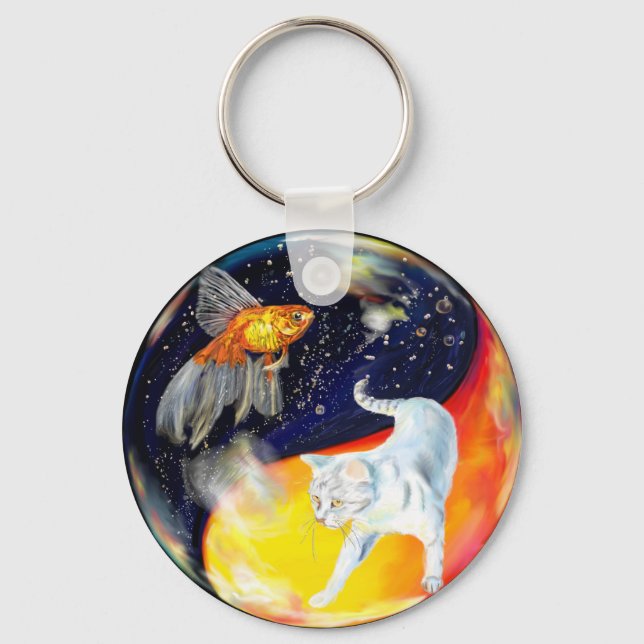 Chaveiro Yin Yang Black White (Frente)