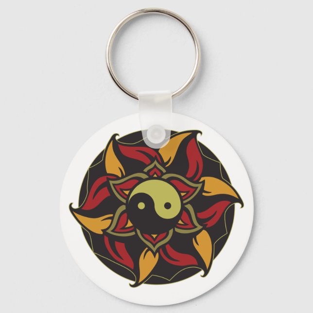 Chaveiro Yin Yang Blooming Lotus (Frente)