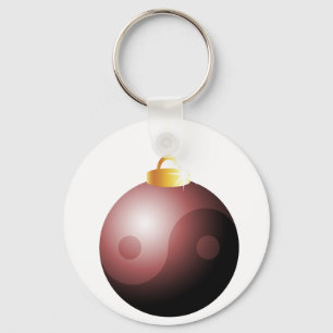Chaveiro Yin Yang Christmas Ball em vermelho