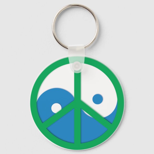 Chaveiro Yin-Yang com sinal de paz (Frente)