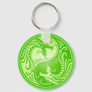 Chaveiro Yin Yang Dragon, verde-claro
