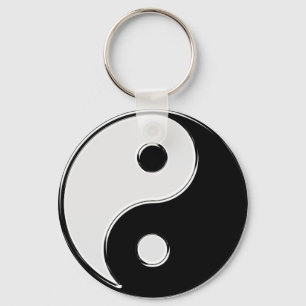Chaveiro Yin Yang em preto e branco
