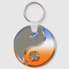 Chaveiro Yin Yang em Silver e Sunrise