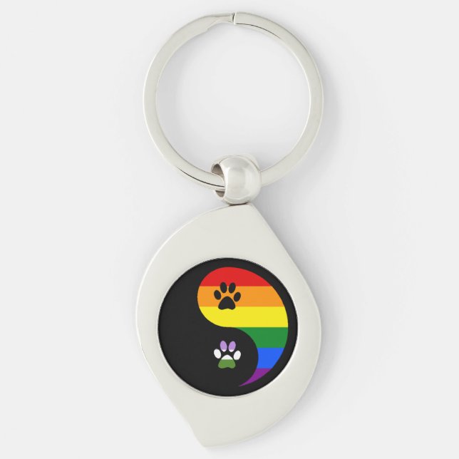 Chaveiro Yin-Yang Genderqueer Metal Keychain (Frente)