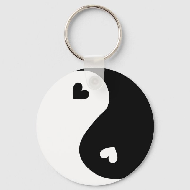 Chaveiro yin yang Hearts design (Frente)