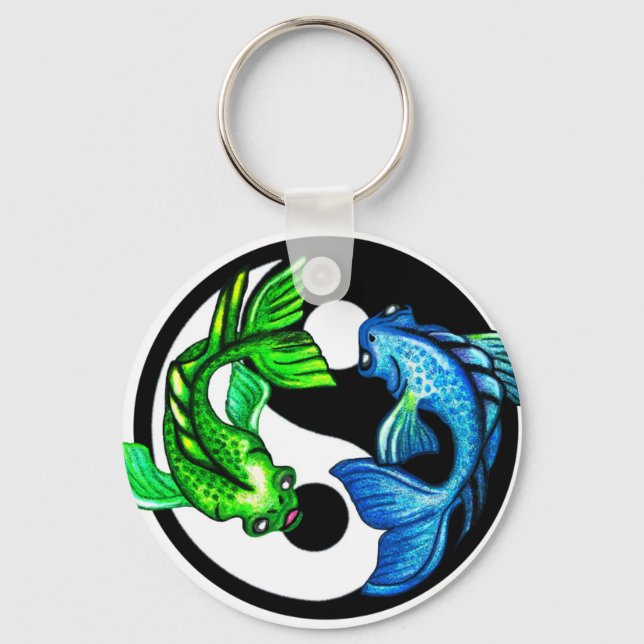 Chaveiro Yin-Yang Koi Design (Frente)