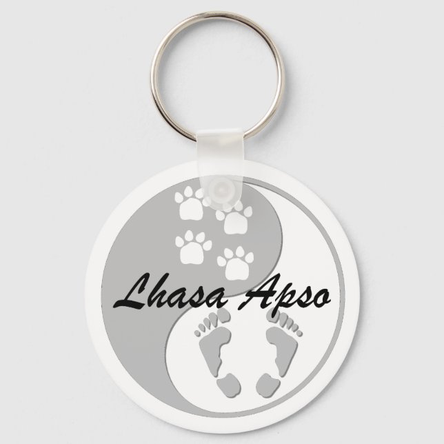 Chaveiro yin yang lhasa apso (Frente)