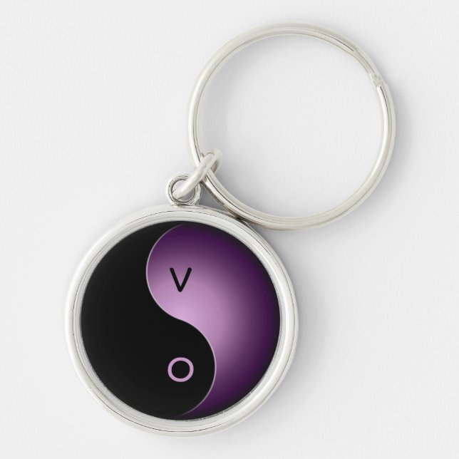 Chaveiro yin yang monograma - roxo (Frente)