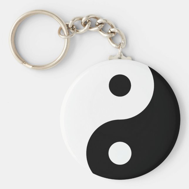 Chaveiro Yin Yang, preto e branco (Frente)