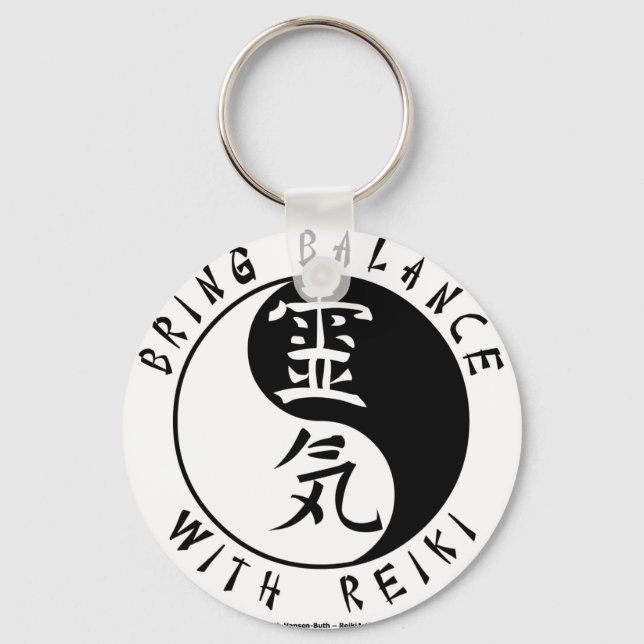 Chaveiro Yin Yang Reiki Kanji (Frente)
