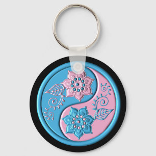 Chaveiro Yin Yang Rosa e Azul