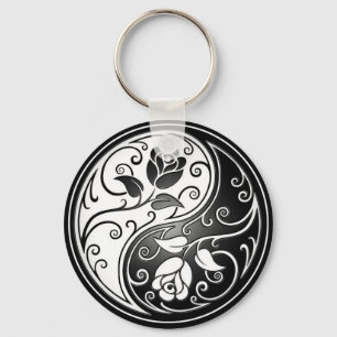 Chaveiro Yin Yang Rosas
