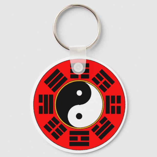 Chaveiro Yin Yang Taoist China Red Bagua Trigram (Frente)
