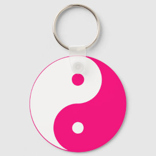 Chaveiro Yin Ying Taoism Sinal de Taijitu Chinês Rosa