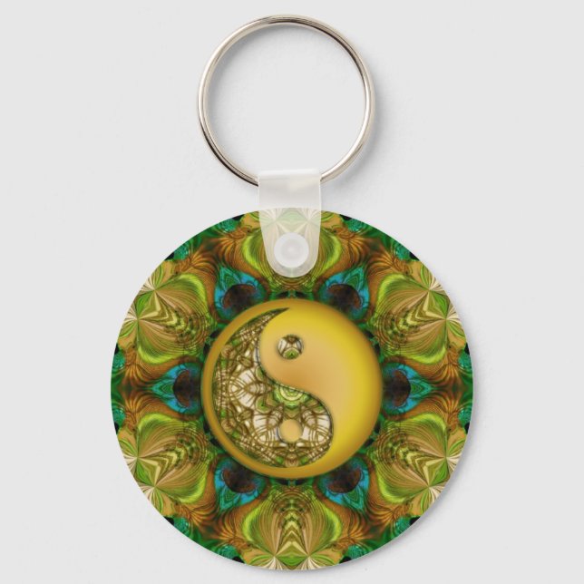 Chaveiro YinYang Mandala Amarelo (Frente)