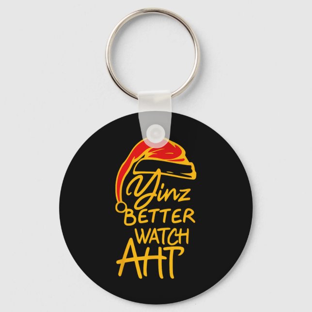 Chaveiro Yinzer Christmas Pittsburgh Santa Yinz Better Watc (Frente)
