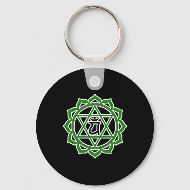 Chaveiro Yoga Anahata Coração Verde Chakra  (Frente)