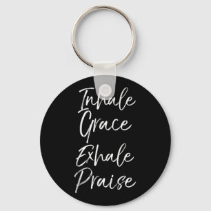 Chaveiro Yoga dizendo inalar Grace Exalar Elogia Elogia