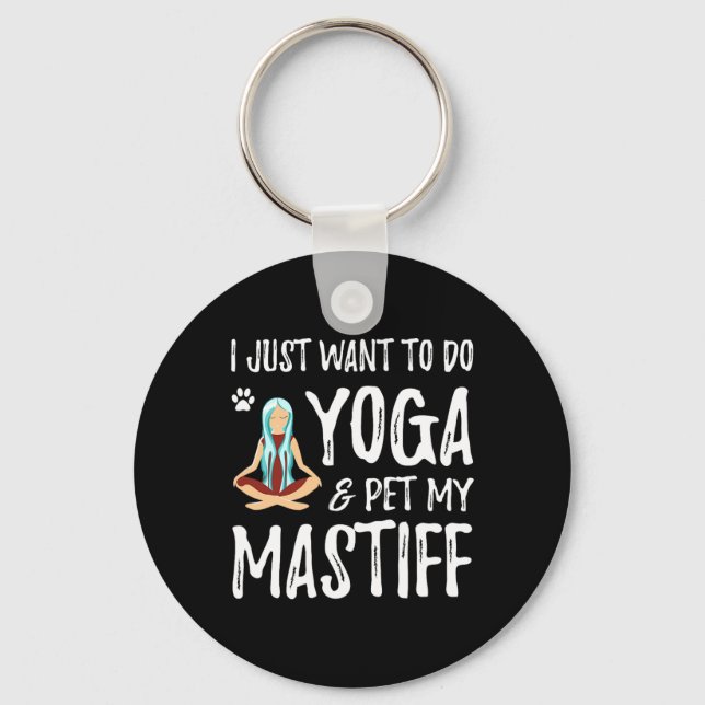 Chaveiro Yoga E Mastiff Para Ideia De Presente Engraçado Da (Frente)