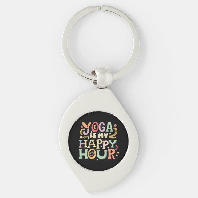 Chaveiro Yoga É Minha Hora Feliz (Frente)