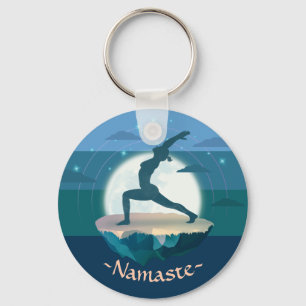 Chaveiro Yoga Instrutor Meditação Pose Moon Ilha Voadora