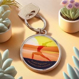 Chaveiro Yoga Instrutor Sun Salutation Crescent Moon Pose