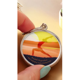 Chaveiro Yoga Instrutor Sun Salutation Crescent Moon Pose