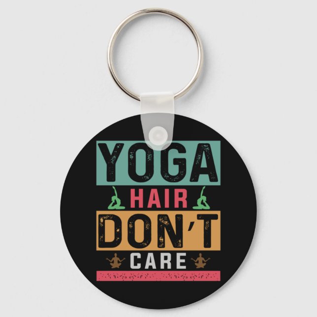 Chaveiro Yoga Lover | Cabelo De Ioga Não Se Importa (Frente)