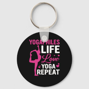 Chaveiro Yoga Lover Yoga Life Love Yoga Repetir