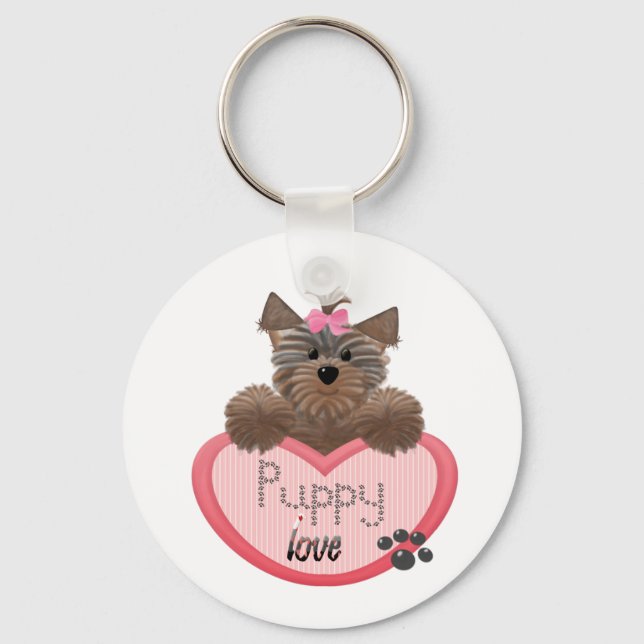 Chaveiro Yorkie-coração Puppylove (Frente)
