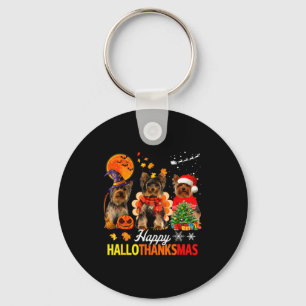 Chaveiro Yorkie Fofo Feliz Hallothanksmas Dia das Bruxas Di