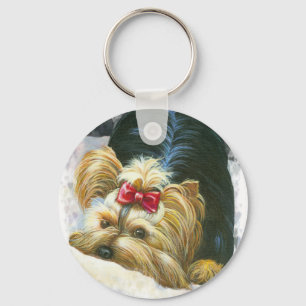 Chaveiro Yorkie Peek a Boo Keychain