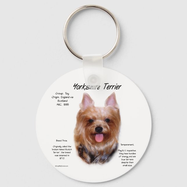 Chaveiro Yorkshire Terrier History Design (Frente)