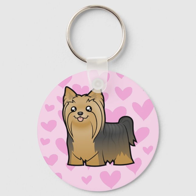 Chaveiro Yorkshire Terrier Love (cabelo longo sem arco) (Frente)