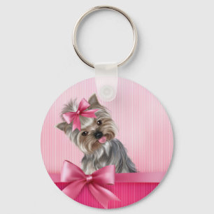 Chaveiro Yorkshire Terrier Pink Princess Yorkie Puppy Dog