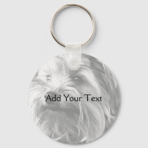 Chaveiro Yorkshire terrier preto e branco Yorkie