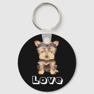 Chaveiro Yorkshire Terrier Puppy Dog Black Key Chain